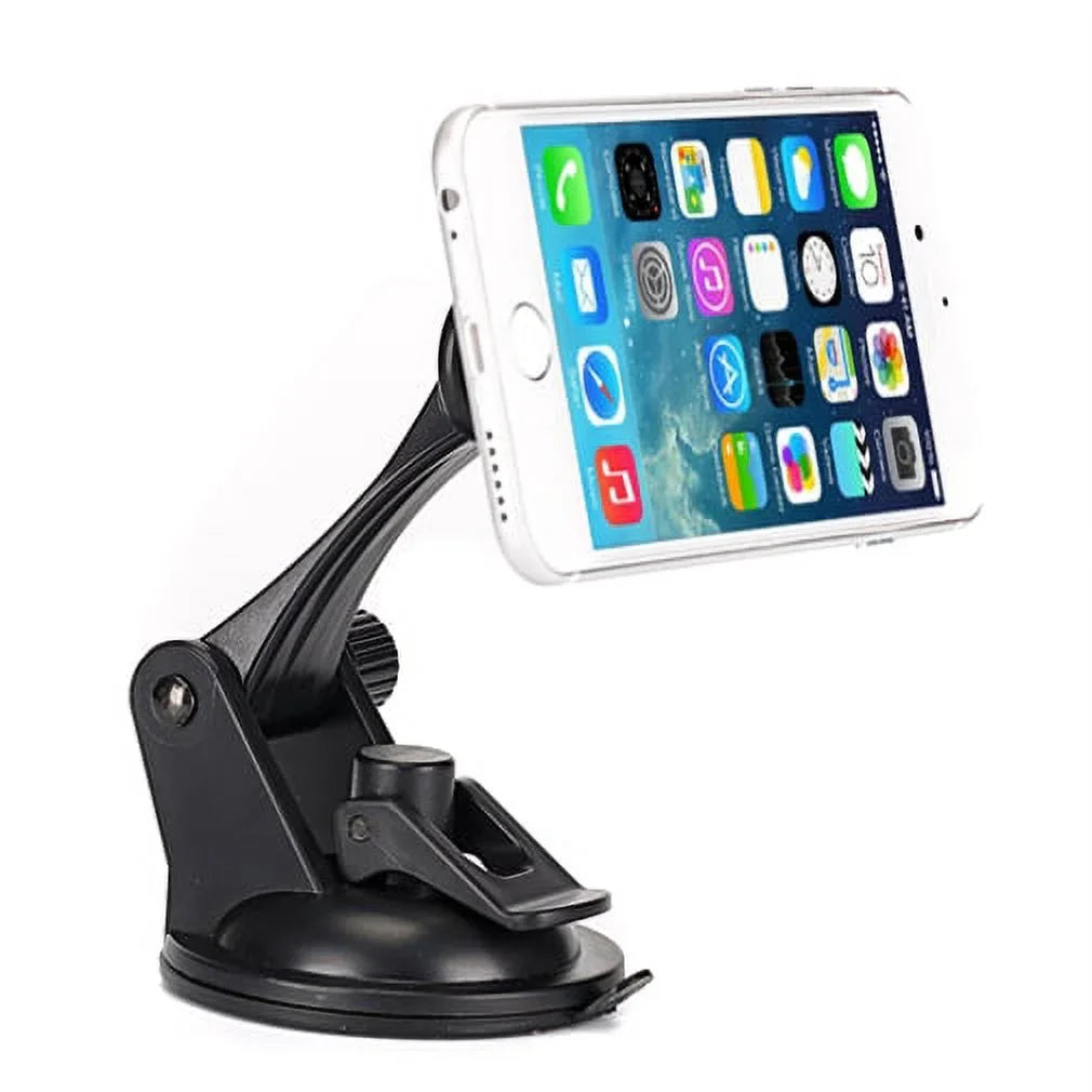 Premium Magnetic Car Mount Dash Windshield Holder Window Rotating Dock Stand Strong Grip Adjustable Suction NYQ for Samsung Galaxy J7 Perx V (2017), Mega 2 Note 2 On5 Prevail LTE S4, S5 Active, Mini