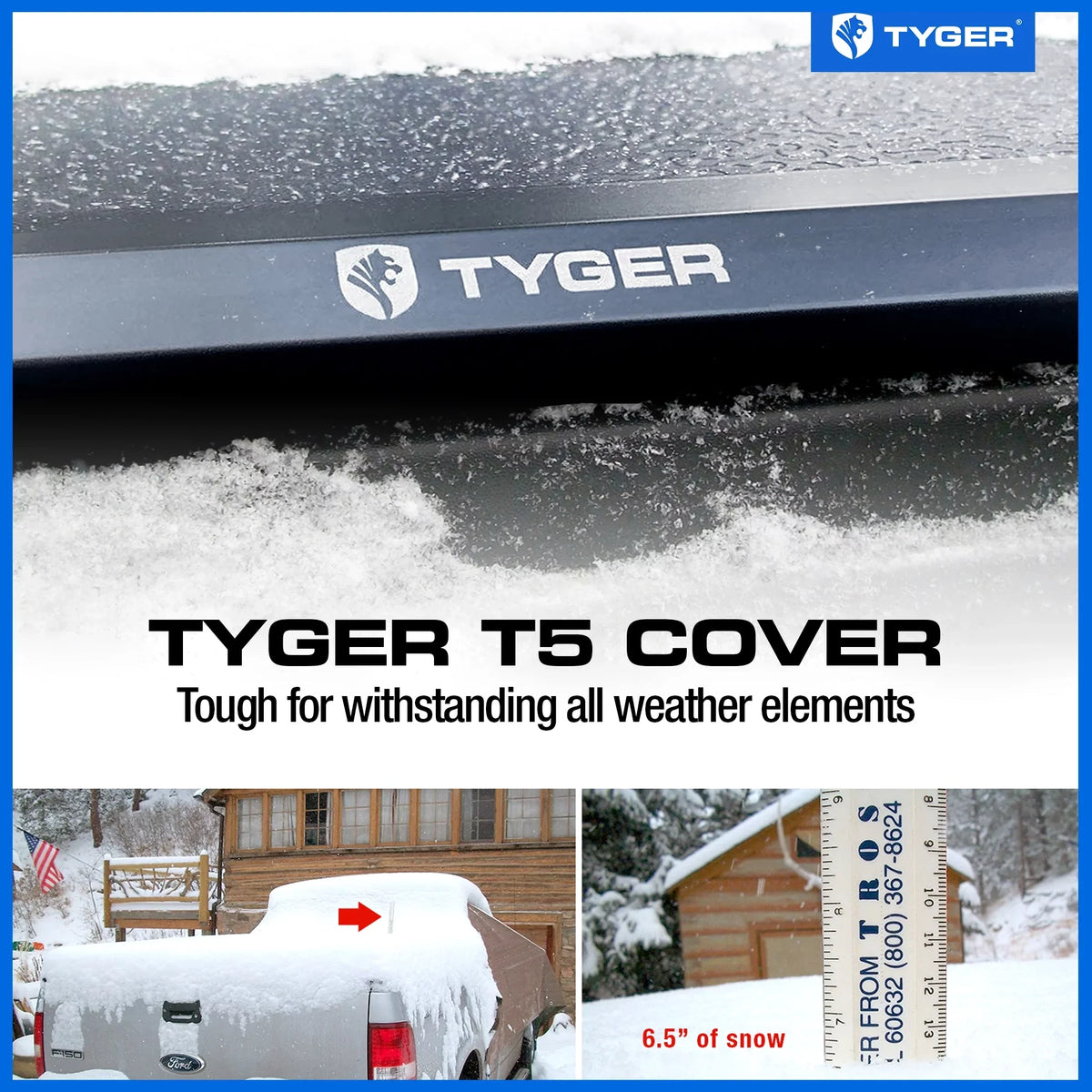 Tyger Auto T5 Alloy Hardtop Truck Bed Tonneau Protection Matching with 2014-2018 Chevy Silverado / GMC Sierra 1500; 2015-2019 2500 HD 3500 HD; 2019 LD/Limited | 6'6" Bed | TG-BC5C3007 | Aluminum