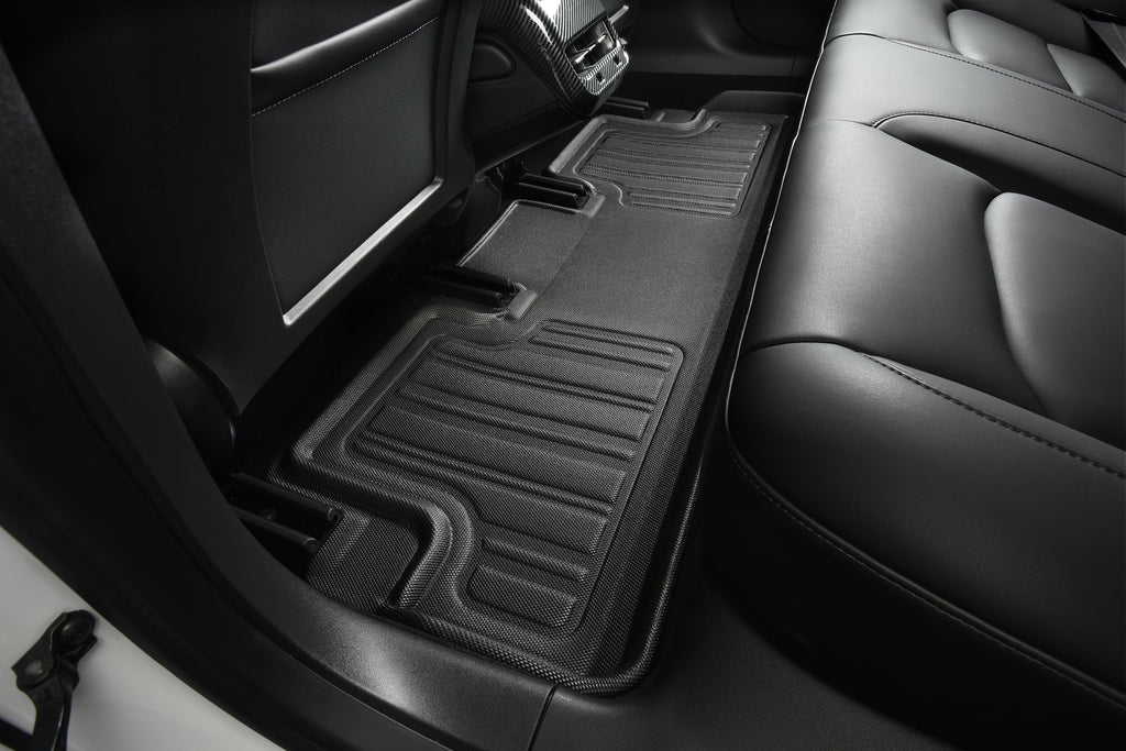 3D Maxpider 2022-2024 Fits Genesis GV70 1st & 2nd Row Kagu Carbon Fiber Embossed Pattern Floor Mat Black L1GS01101509