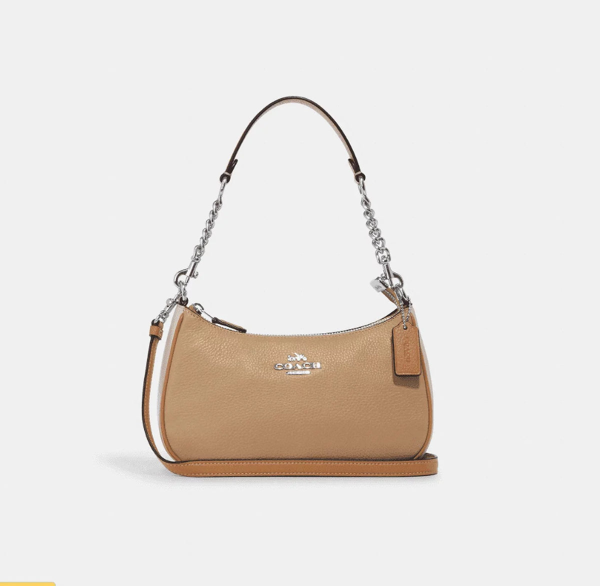 Coach CA173 Teri Shoulder Bag In Colorblock IN Silver Sandy Beige Multi