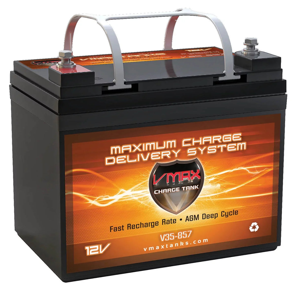 Vmax V35-857 12 Volt 35AH AGM U1 Battery for Minn Kota Traxxis 45lb Trolling Motor Watercraft Vehicle