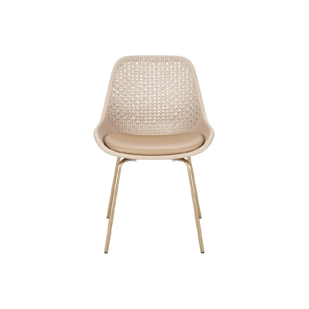 Modern Ergonomic Chair with Honeycomb Backrest and Gold Legs