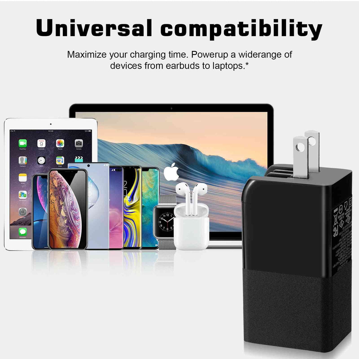 UrbanX 65W Fast Travel Charger with 3 Ports USB & Dual USB-C High-Speed Charging Fitting with Doogee S86/S88 Plus/S96 Pro/S58 Pro/S59, iPhone, Samsung Galaxy, Google Pixel, MacBook, Steam Deck