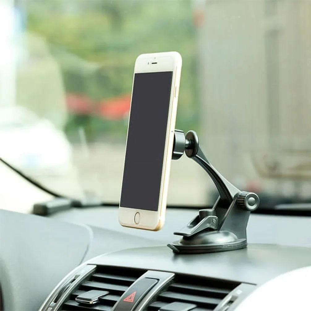 Premium Magnetic Car Mount Dash Windshield Holder Window Rotating Dock Stand Strong Grip Adjustable Suction NYQ for Samsung Galaxy J7 Perx V (2017), Mega 2 Note 2 On5 Prevail LTE S4, S5 Active, Mini