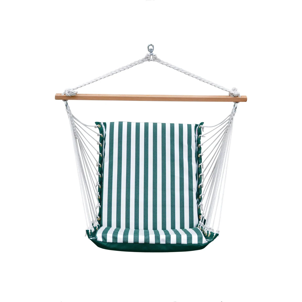 The Hamptons Collection 48" Green and White Acrylic Soft Comfort Hammock Chair