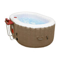 ALEKO 145 Gallon 2 Person Brown Oval Inflatable Jetted Hot Tub with Shield