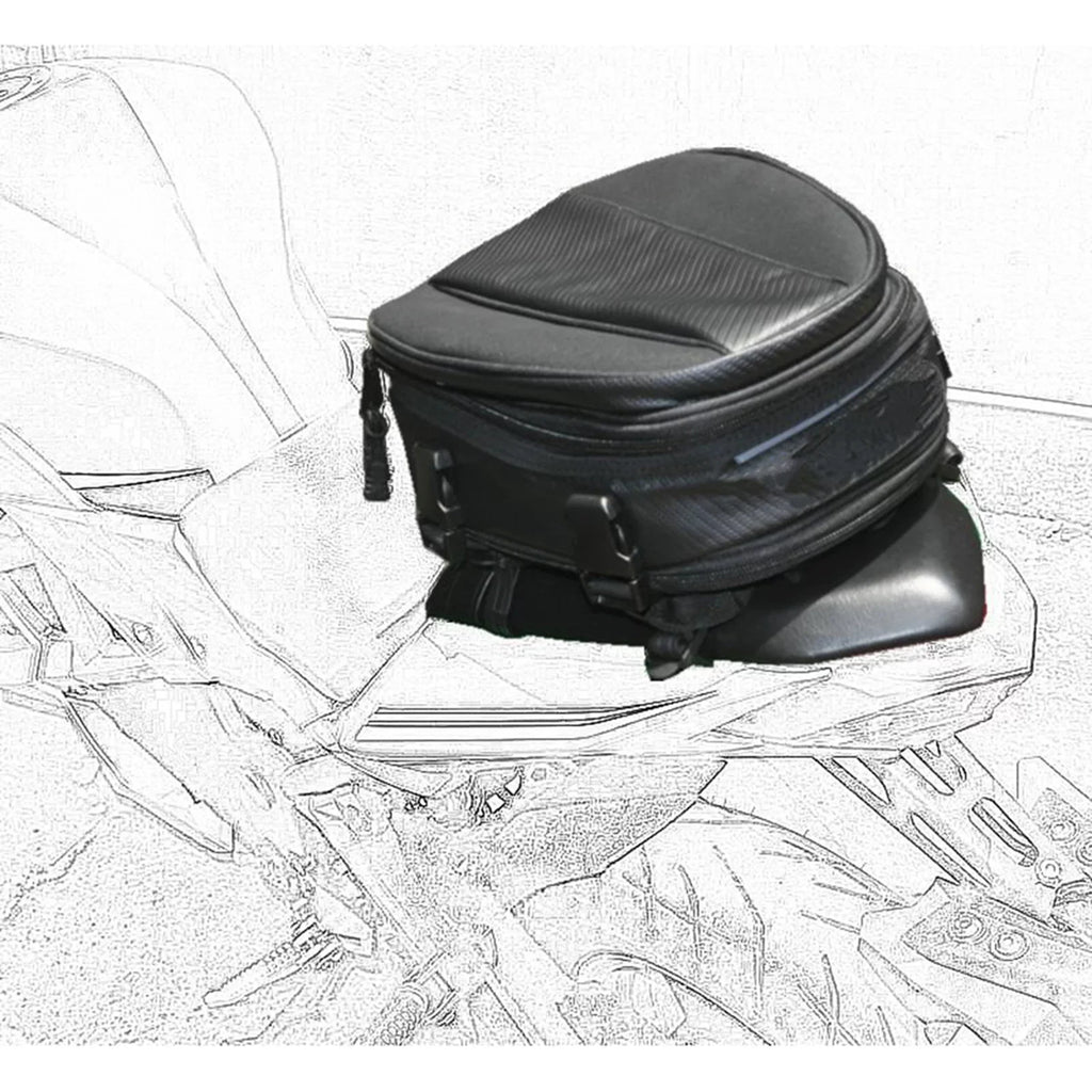 Motorcycle Rear Seat Tail Leather Pack Bag Expandable Luggage Bag PU