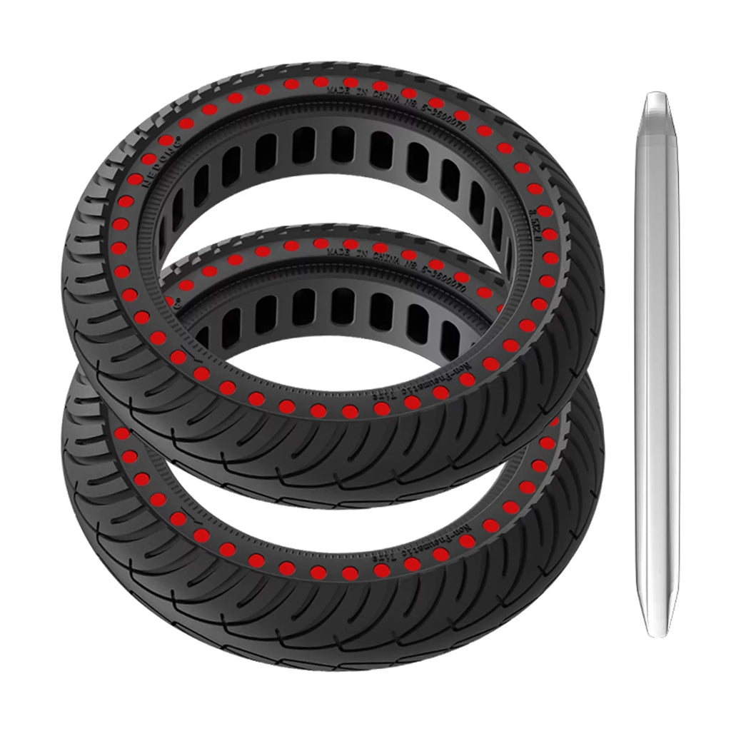 Tomshoo M365 E Tyre 2pcs 8.5 Inch Solid Rubber Tire Set with Mounting Tool for Puncture proof Riding