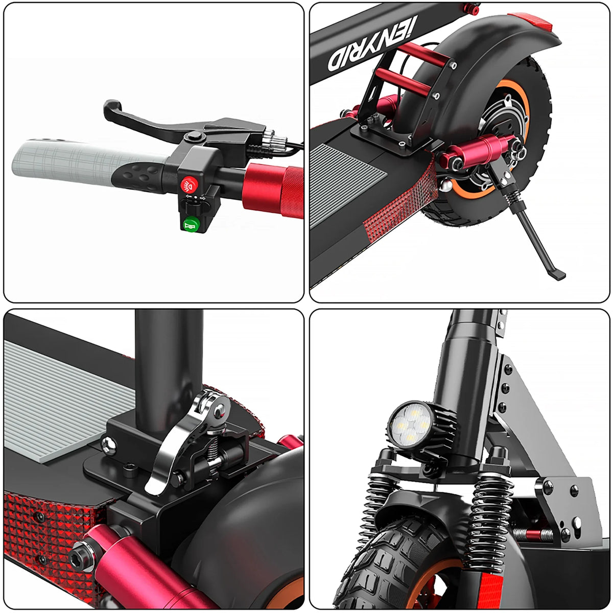 iENYRID Commuter E-Scooter Adult Electric Scooter with Seat, Folding Adult Electric Skateboard up to 330lbs and 28 Miles Long Range, 10 inch Off Road Tires 600W(Peak 800W)