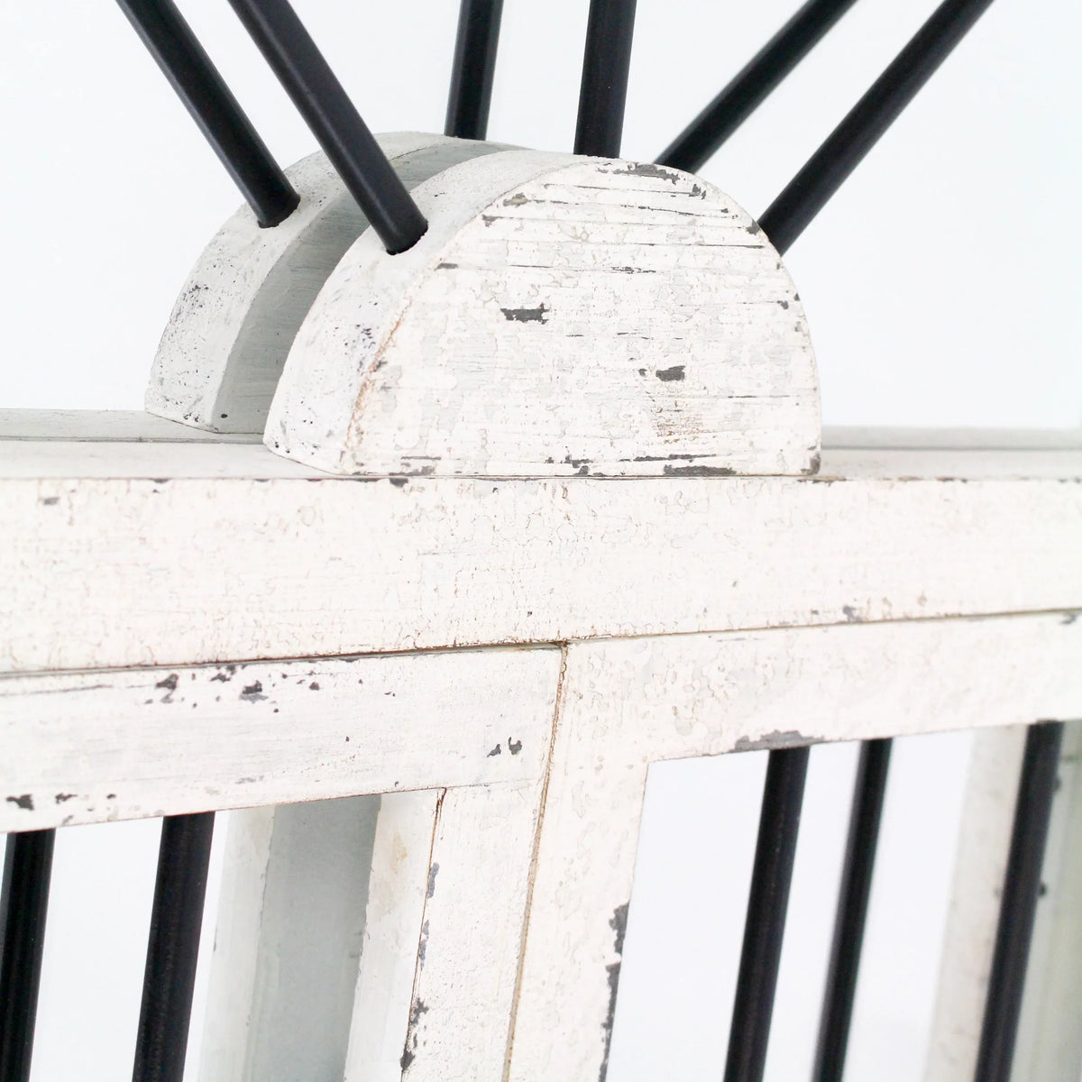 Arched Window Wall Mirror Cottage Chic White 42" x 25" by Aspire