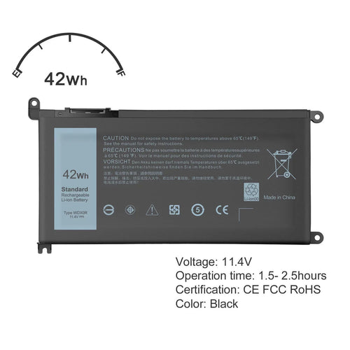 4Cell WDX0R Laptop Battery for Inspiron 13-5000 13-7000 15-5000 15-7000 NEW
