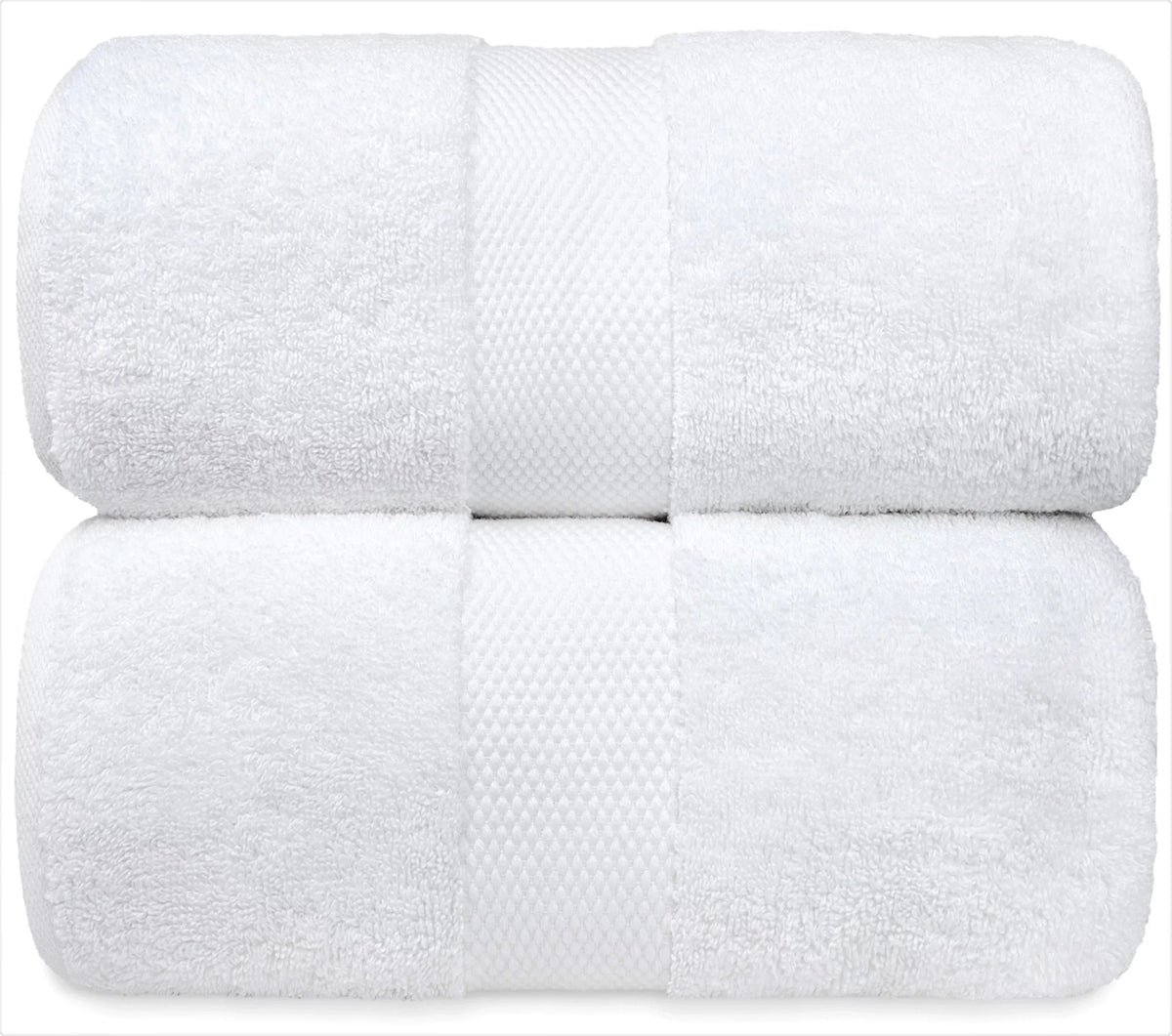 White Classic Luxury White Bath Towels - Large 30x56 Inch, 100% Cotton American Linen Big White Towels, 2-Pack Bathroom Sheets | Set of 2, White