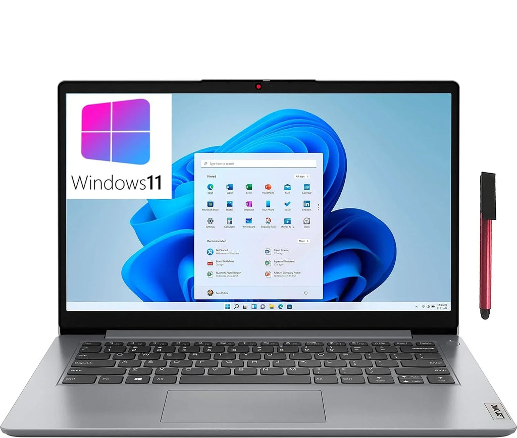Lenovo IdeaPad 1i 14" Laptop Computer, Pentium Silver N5030 Processor, 4GB DDR4 RAM, 128GB eMMC + 64GB SD Card, WiFi 6, Bluetooth 5.1, 1-Year Office 365, Cloud Grey, Windows 11 S