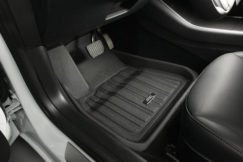 3D Maxpider 2022-2024 Fits Genesis GV70 1st & 2nd Row Kagu Carbon Fiber Embossed Pattern Floor Mat Black L1GS01101509