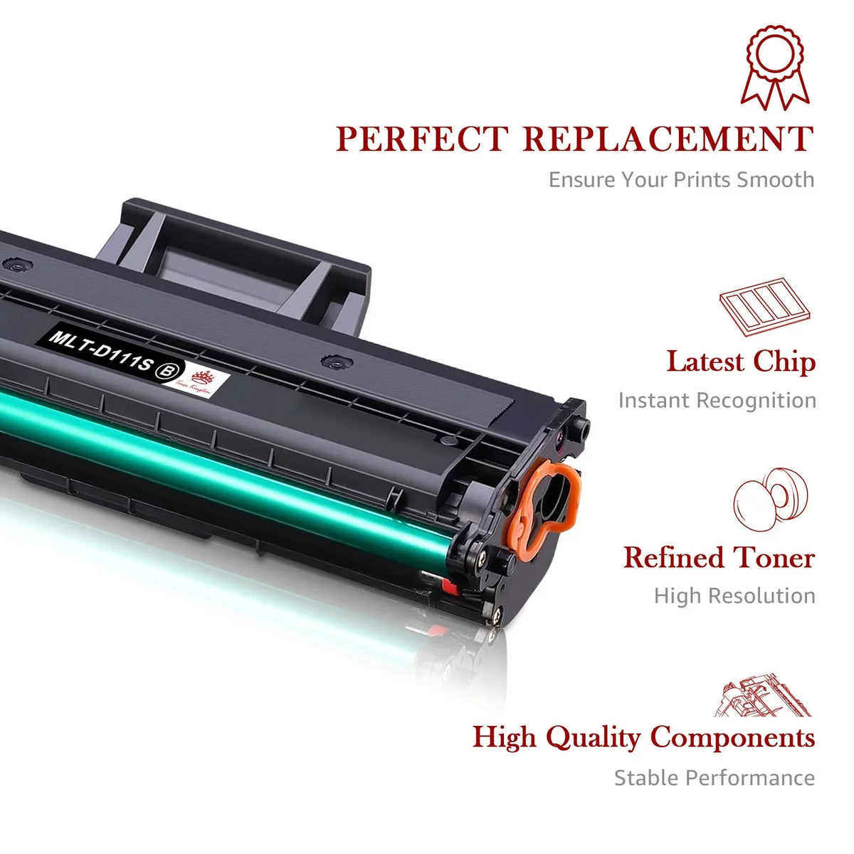 4-Pack MLT-D111S Fitting Toner Cartridge for Samsung MLT-D111S 111S High Yield Xpress SLM2020W M2022W M2070FW M2024 M2026W Printer (Black)