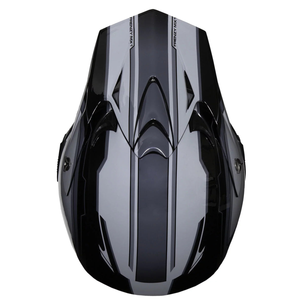 FRENZY Adult MX Helmet, DOT Approved, Black-Grey, XL