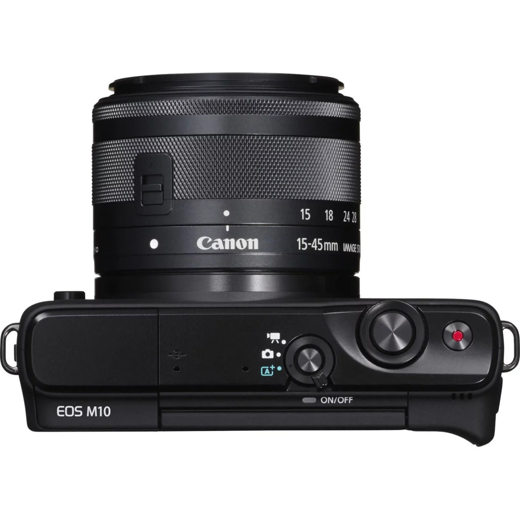 Canon EOS M10 18 Megapixel Mirrorless Camera with Lens, 0.59", 1.77", Black