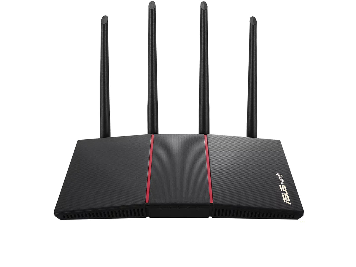 Asus RT-AX55 Wi-Fi 6 IEEE 802.11ax Ethernet Wireless Router - 2.40 GHz ISM Band - 5 GHz UNII Band - 4 x Antenna(4 x External) - 225 MB/s Wireless Speed - 4 x Network Port - 1 x Broadband Port - Gig...