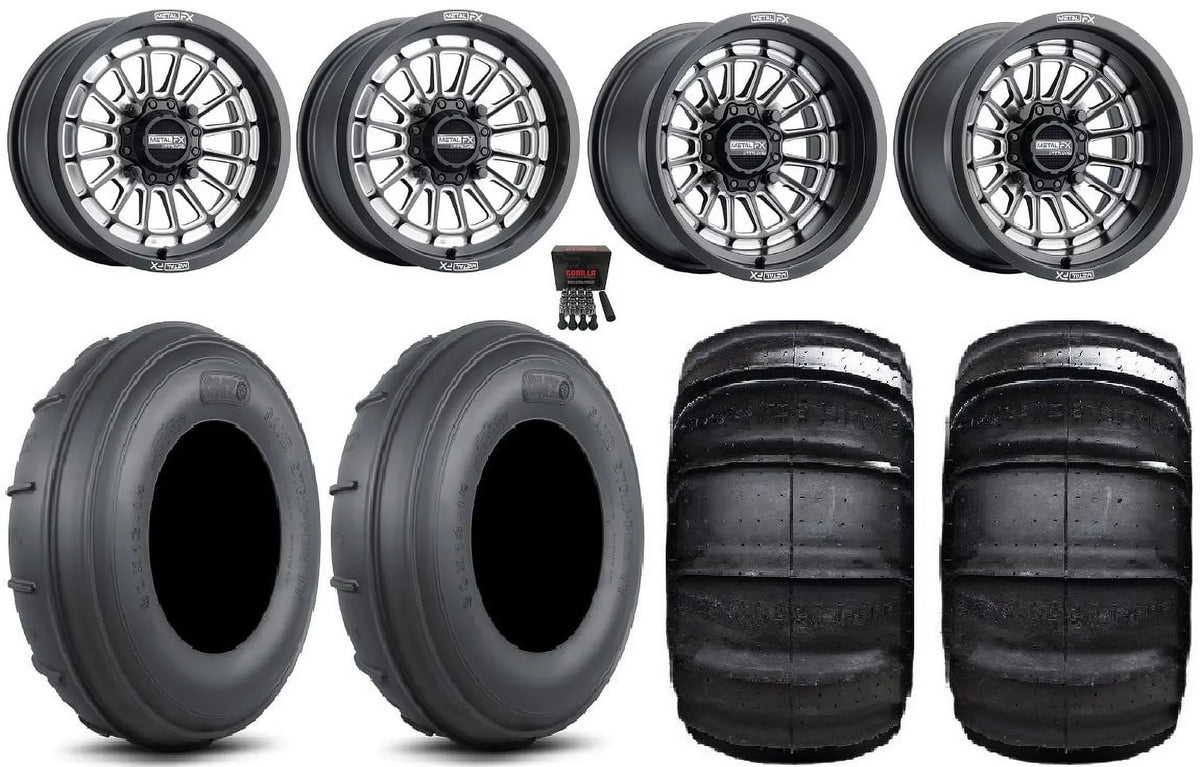 MetalFX Delta CC 15x7/15x10 Wheels Bk 30" Sand Stripper TT/XL HP Tires Polaris RZR XP 1000 / PRO XP / Ranger XP 900/1000