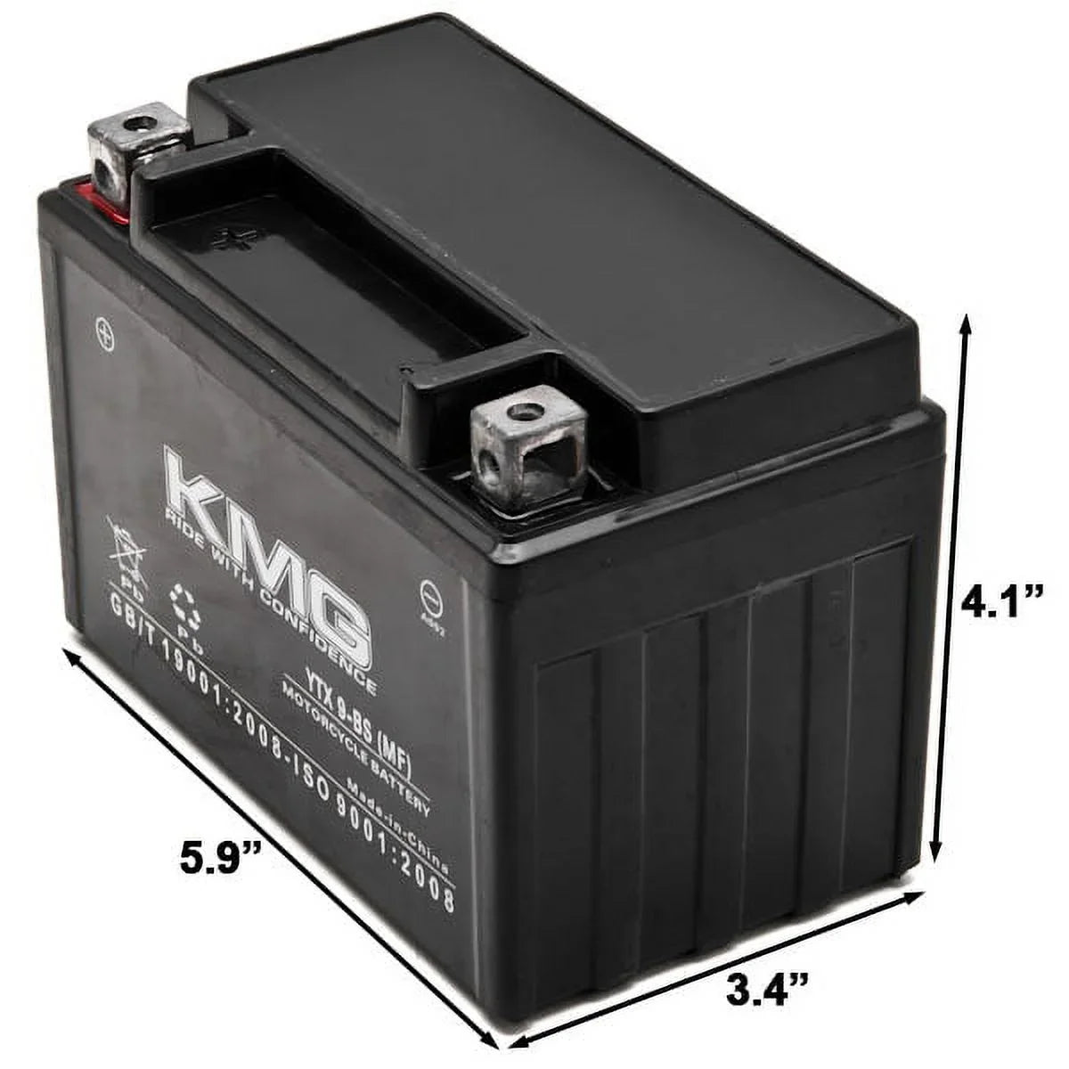 KMG Battery Fitting with Suzuki 600 GSX-R600 1997-2012 YTX9-BS Sealed Maintenance Free Battery High Performance 12V SMF OEM Replacement Powersport Motorcycle ATV Scooter Snowmobile