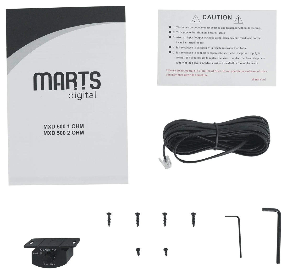 Marts Digital MXD 500 1 OHM 500w RMS Mono Car Amplifier+Bass Remote+Amp Kit