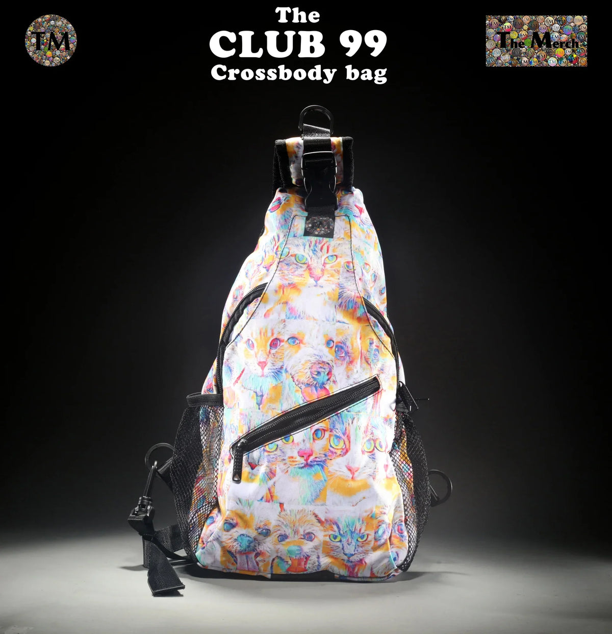Crossbody Bag - Club 99 - (Turquoise/Orange/Cream) - Unisex - All Ages - The Merch by SIMA Visual Arts
