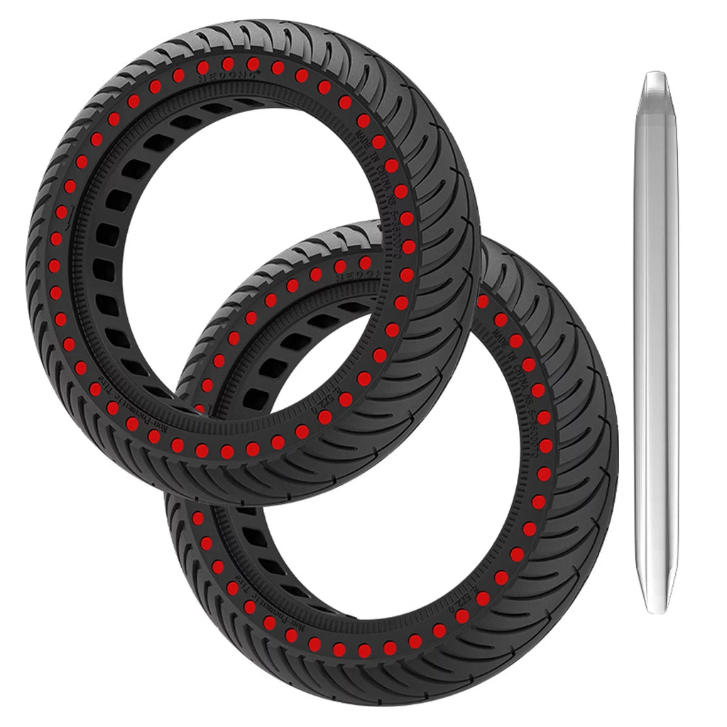 Tomshoo M365 E Tyre 2pcs 8.5 Inch Solid Rubber Tire Set with Mounting Tool for Puncture proof Riding