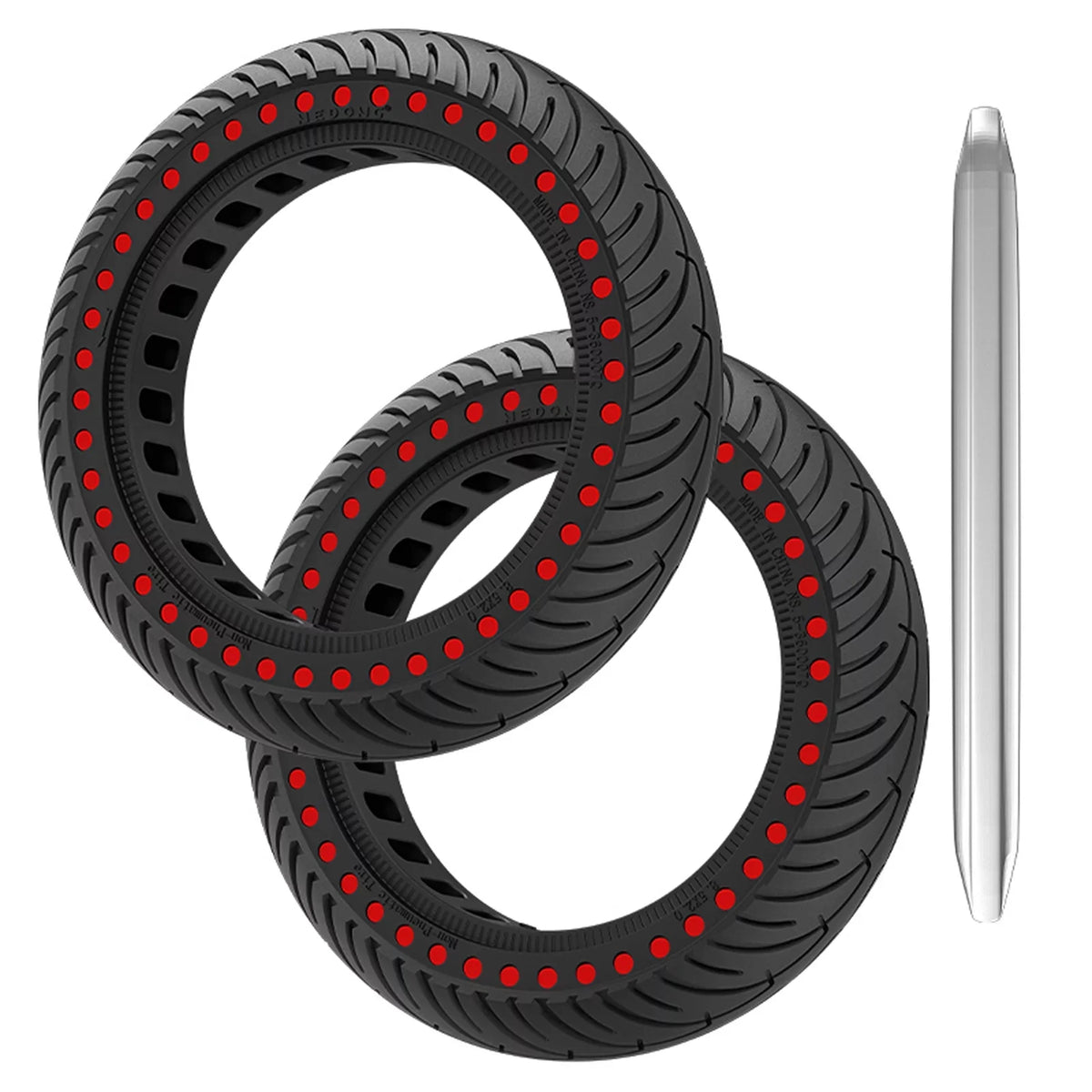 Tomshoo M365 E Tyre 2pcs 8.5 Inch Solid Rubber Tire Set with Mounting Tool for Puncture proof Riding
