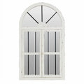Arched Window Wall Mirror Cottage Chic White 42" x 25" by Aspire