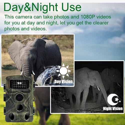 32MP 1080P Outdoor Trail Camera Field Detection Infrared Camera 2.0 Inch TFT Color Display Day Night Use Hunts Night-Visions Camera IP66 Waterproof