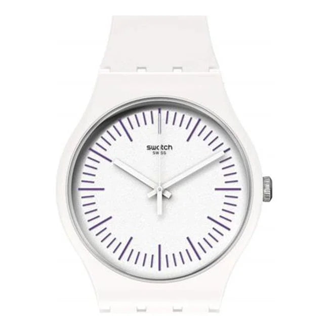 41 mm Monthly Drops White & Purple Watch for Womens, White