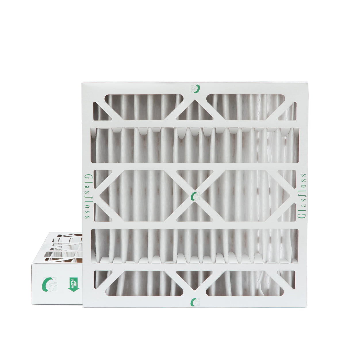 2 Pack of 20x20x4 MERV 10 Pleated 4" Inch Air Filters by Glasfloss. Actual Size: 19-1/2 x 19-1/2 x 3-3/4