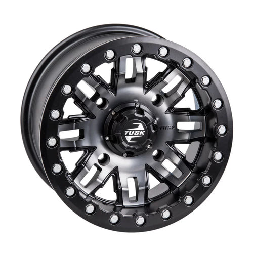 4/156 Tusk Teton Beadlock Wheel 15x7 5.0 + 2.0 Gun Metal/Black For YAMAHA Wolverine RMAX 2 1000 R-Spec 2022