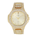 Bigger is Better Oversized or Baguette Diamonds for The Luxurious King-Your Style! Your Choice!-Bling-ed Out Oblong Metal Mens Watch - ST10316CE (ST10235 DX Shiny Gold)